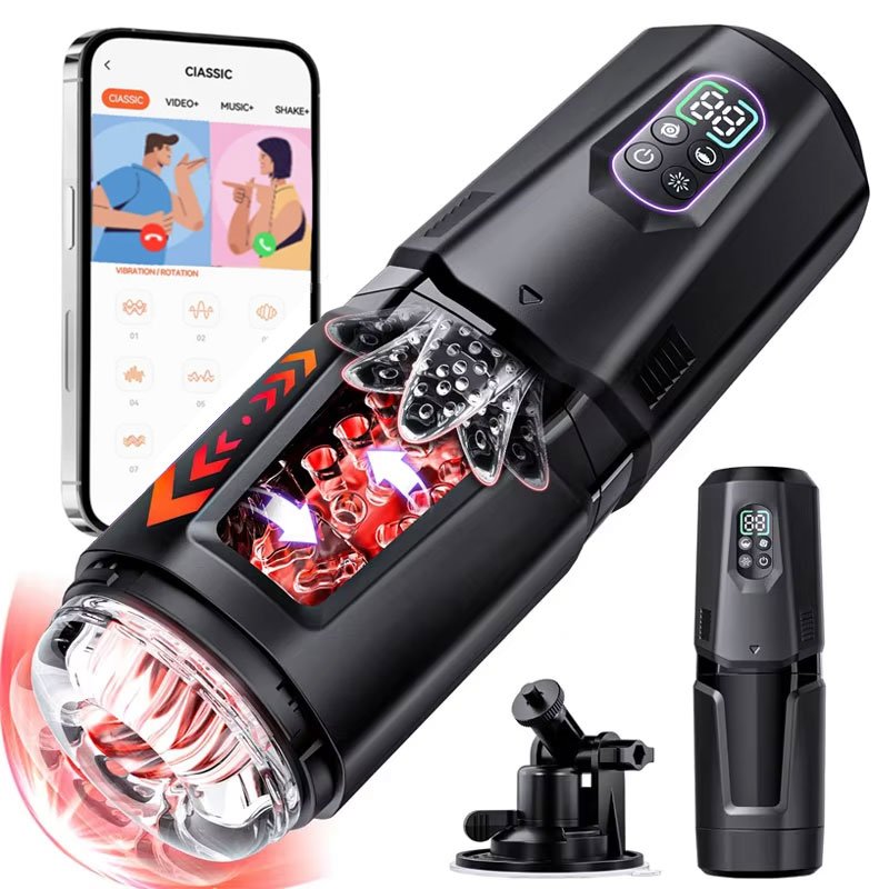 Automatic Rotating Vibrating Male Masturbator Penis Pump Thrusting Licking Sex Machine Stroker Pocket Pussy Sex Toys for Men 18+