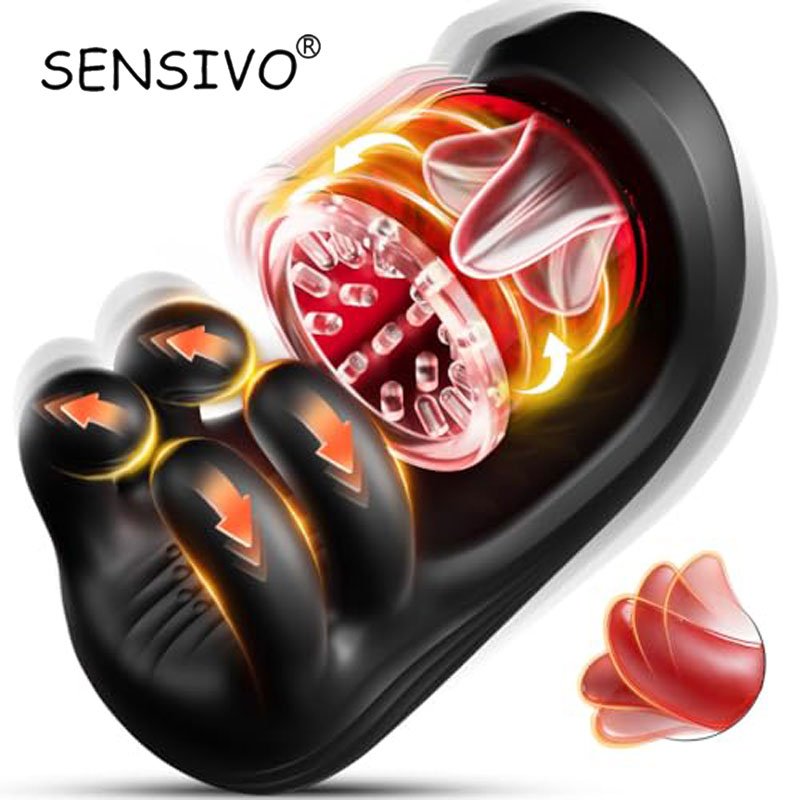 Tongue Licking Male Masturbator Blowjob Sex Machine Penis Stroker for Glans Training Stimulation Endurance Adult Sex Toy for Men